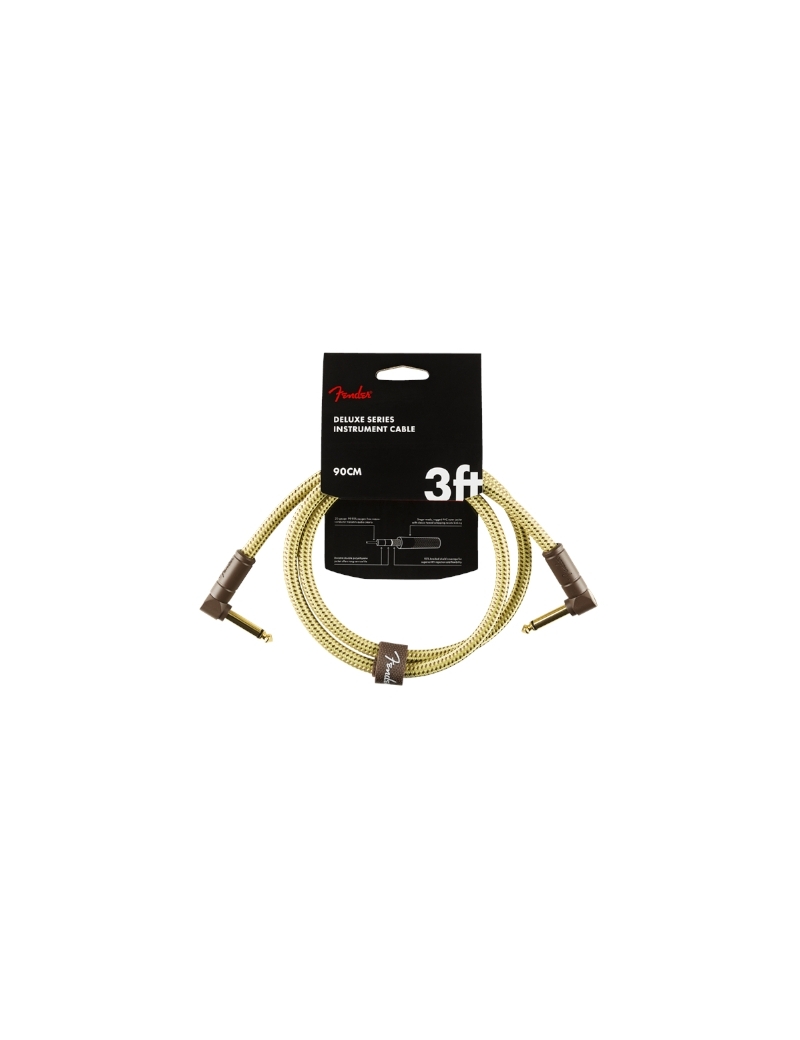 Fender® Deluxe Instrument Cable Angled 90cm Tweed