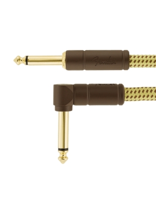 Fender® Deluxe Instrument Cable Angled 3m Tweed