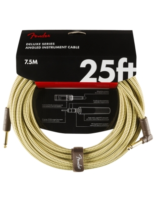Fender® Deluxe Instrument Cable Angled 7,5m Tweed