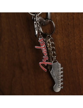 Fender® Logo Keychain Silver/Red