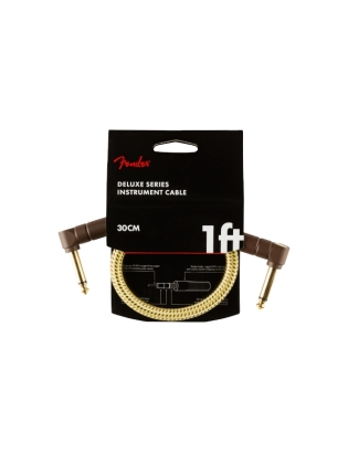 Fender® Deluxe Instrument Cable Angled 30cm Tweed