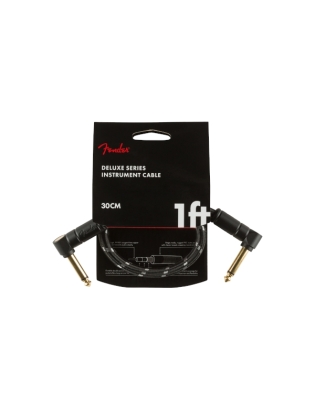 Fender® Deluxe Instrument Cable Angled 30cm Black Tweed