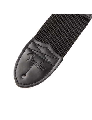 Fender® Black Poly Strap Grey Logo