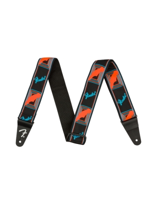 Fender® Neon Monogrammed Strap Blue/Orange