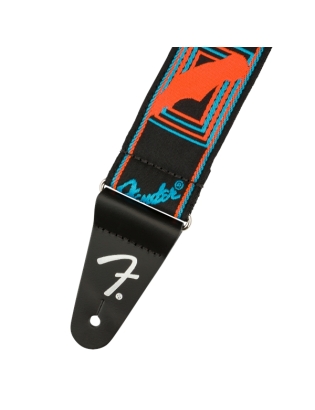 Fender® Neon Monogrammed Strap Blue/Orange