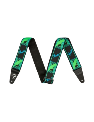 Fender® Neon Monogrammed Strap Green/Blue