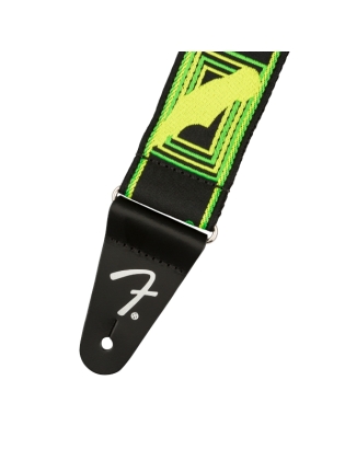 Fender® Neon Monogrammed Strap Green/Yellow