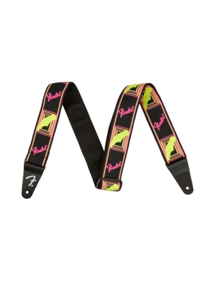 Fender® Neon Monogrammed Strap Yellow/Pink