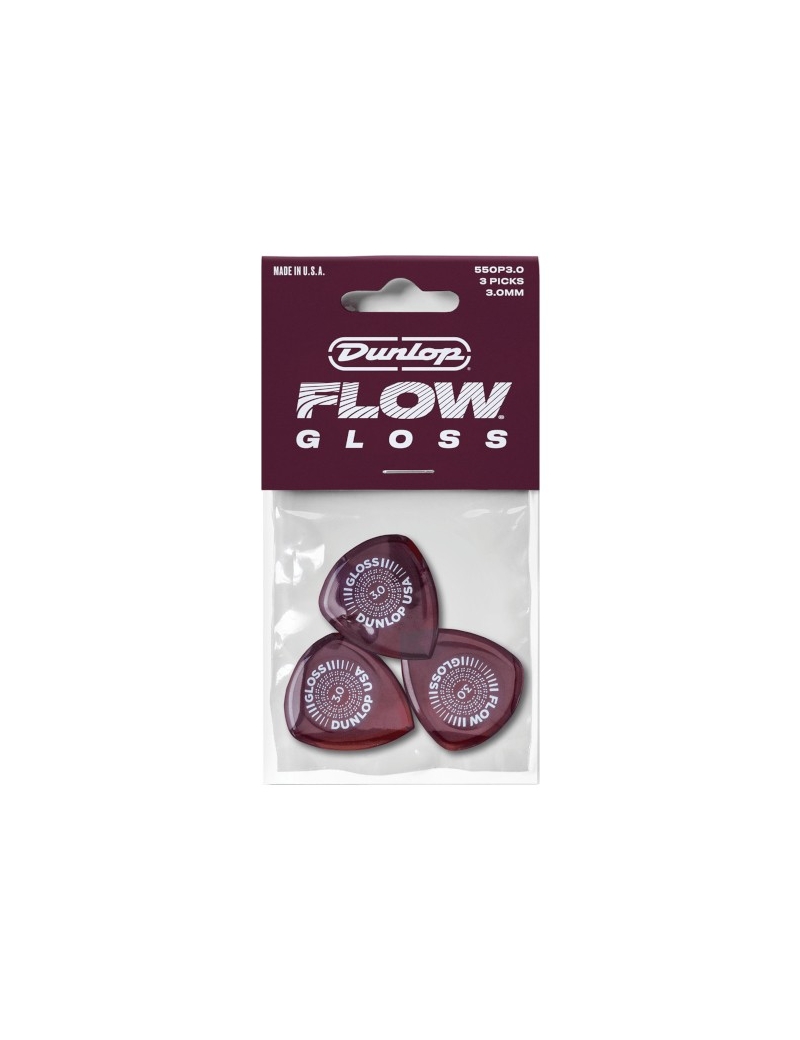 Dunlop Flow® Gloss Pick 3,0 3-Pack
