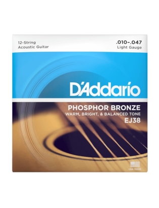 D'Addario EJ38 12-String Phosphor Bronze Light